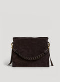 Braid Bag in Dark Brown Suede and Dollar Leather