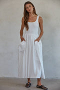 Cotton Poplin Skirt Bodice Midi Dress