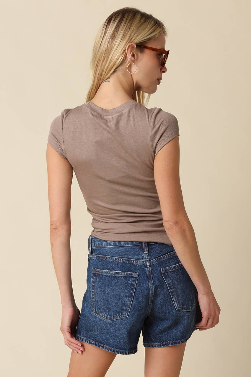 Serena Ribbed Cap Sleeve Top