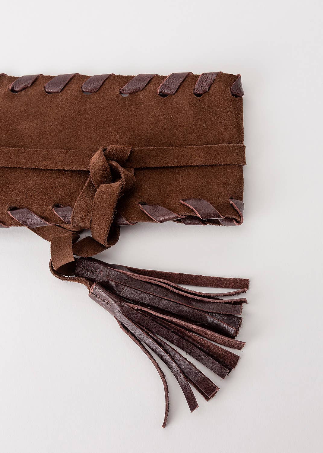 Suede wrap belt boho style-Brown