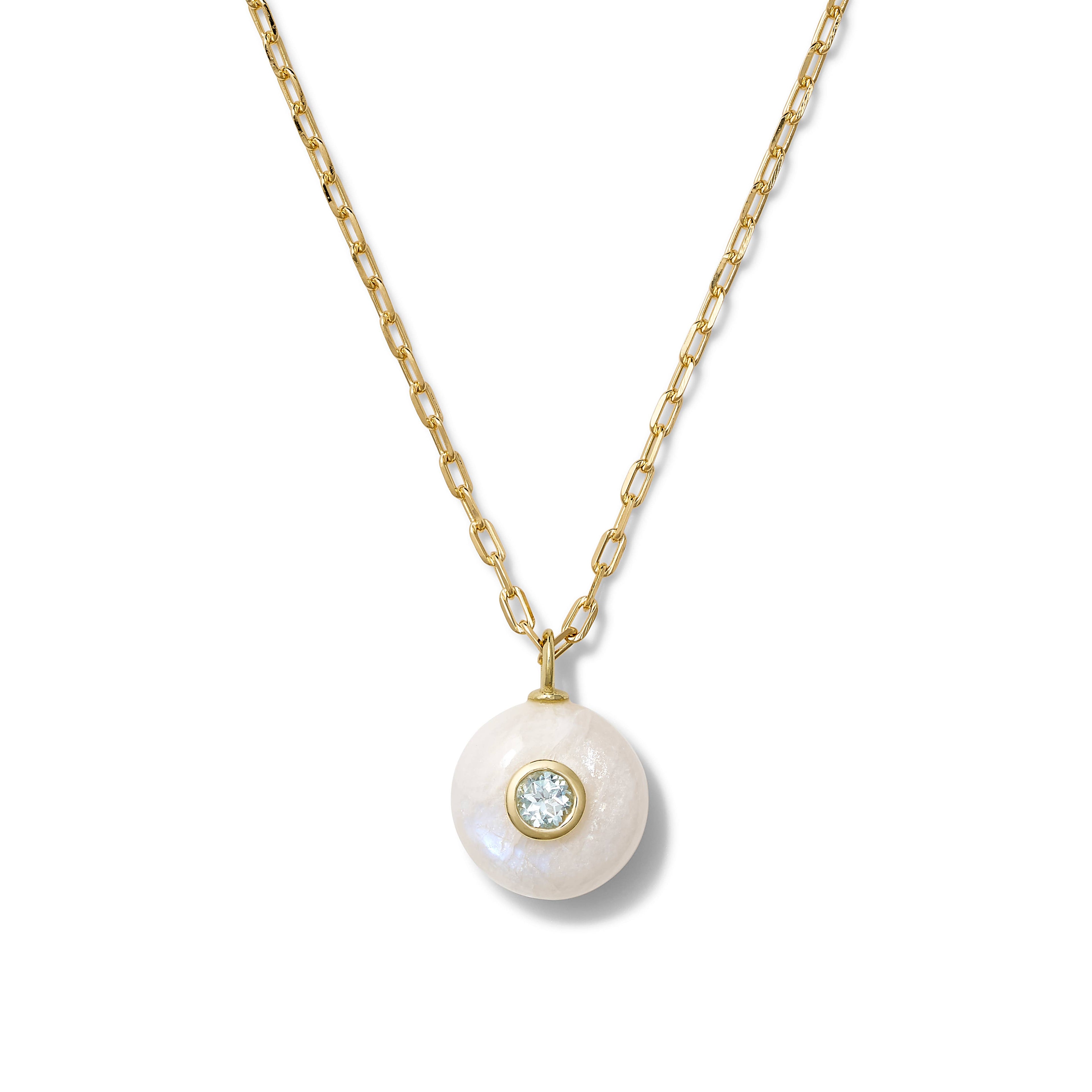 Moonstone + Blue Topaz Celeste Pendant Necklace