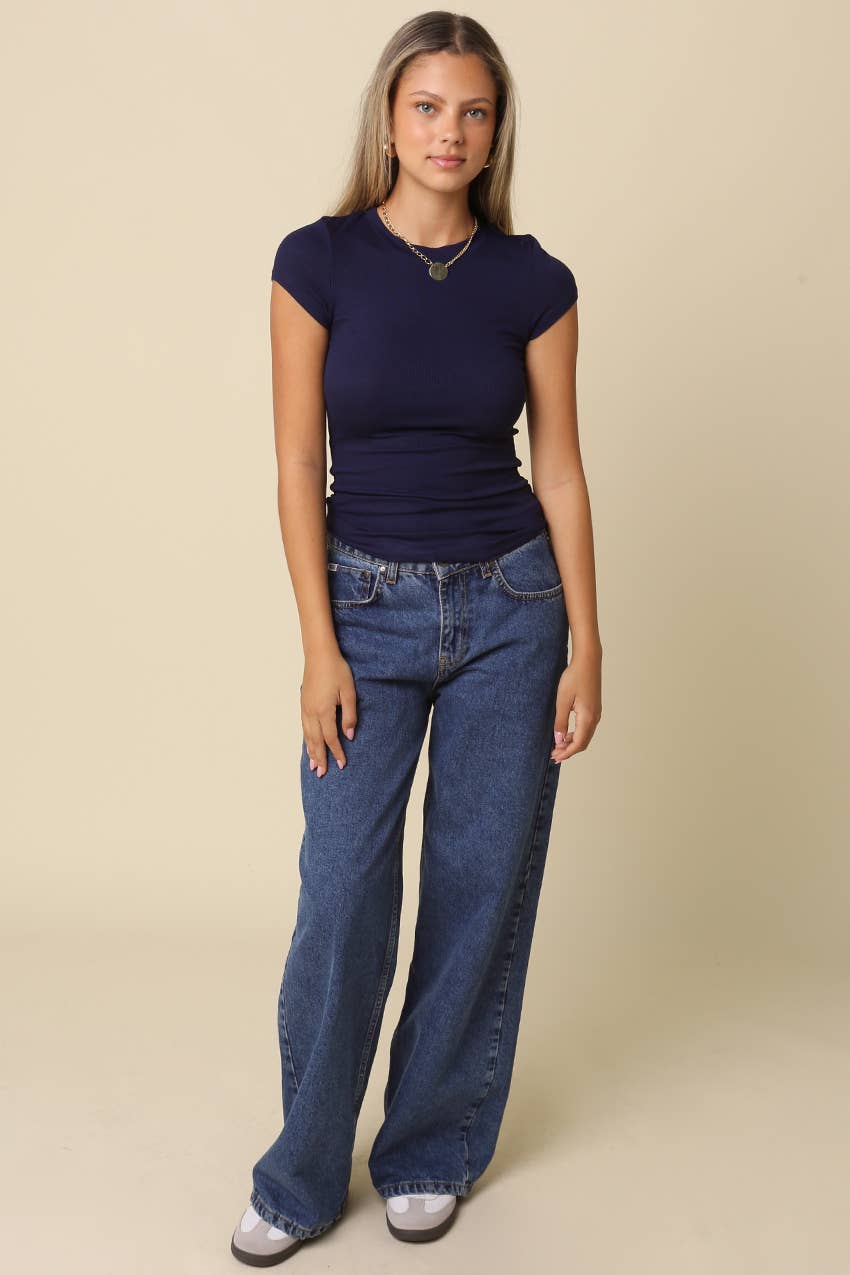 Serena Ribbed Cap Sleeve Top