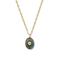 Labradorite + Blue Topaz Lumiere Sterling Oval Pendant