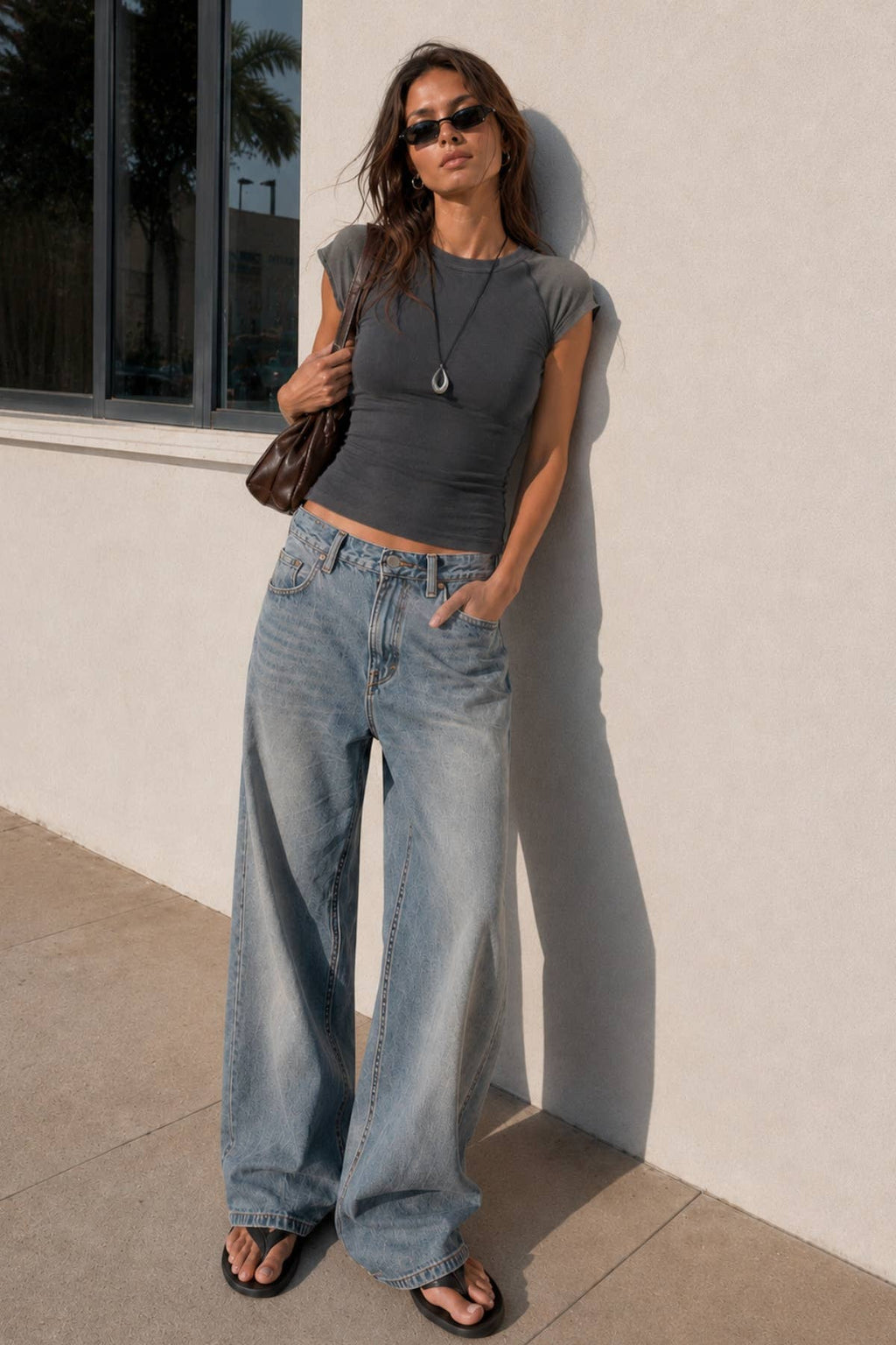 WASHED RIBBED FITTED TOP