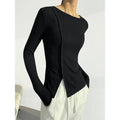 Skinny Split-Joint Round Neck Tee