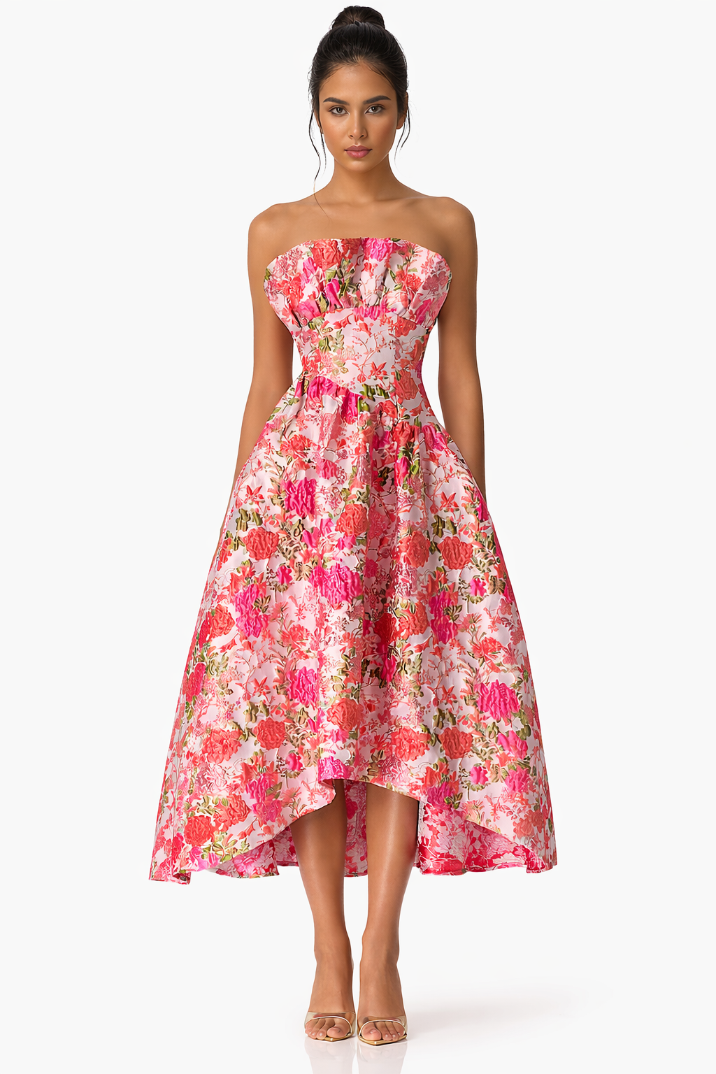 Jacquard High-Low Midi Dress-FINAL SALE ITEM