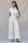 Structured Utility Belted Jumpsuit