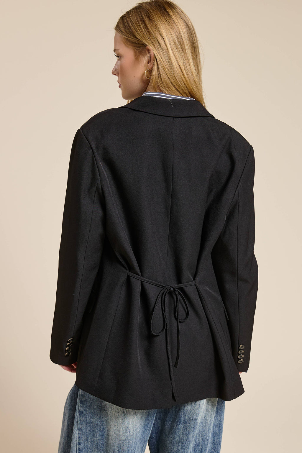 Adjustable Tie Back Blazer Jacket