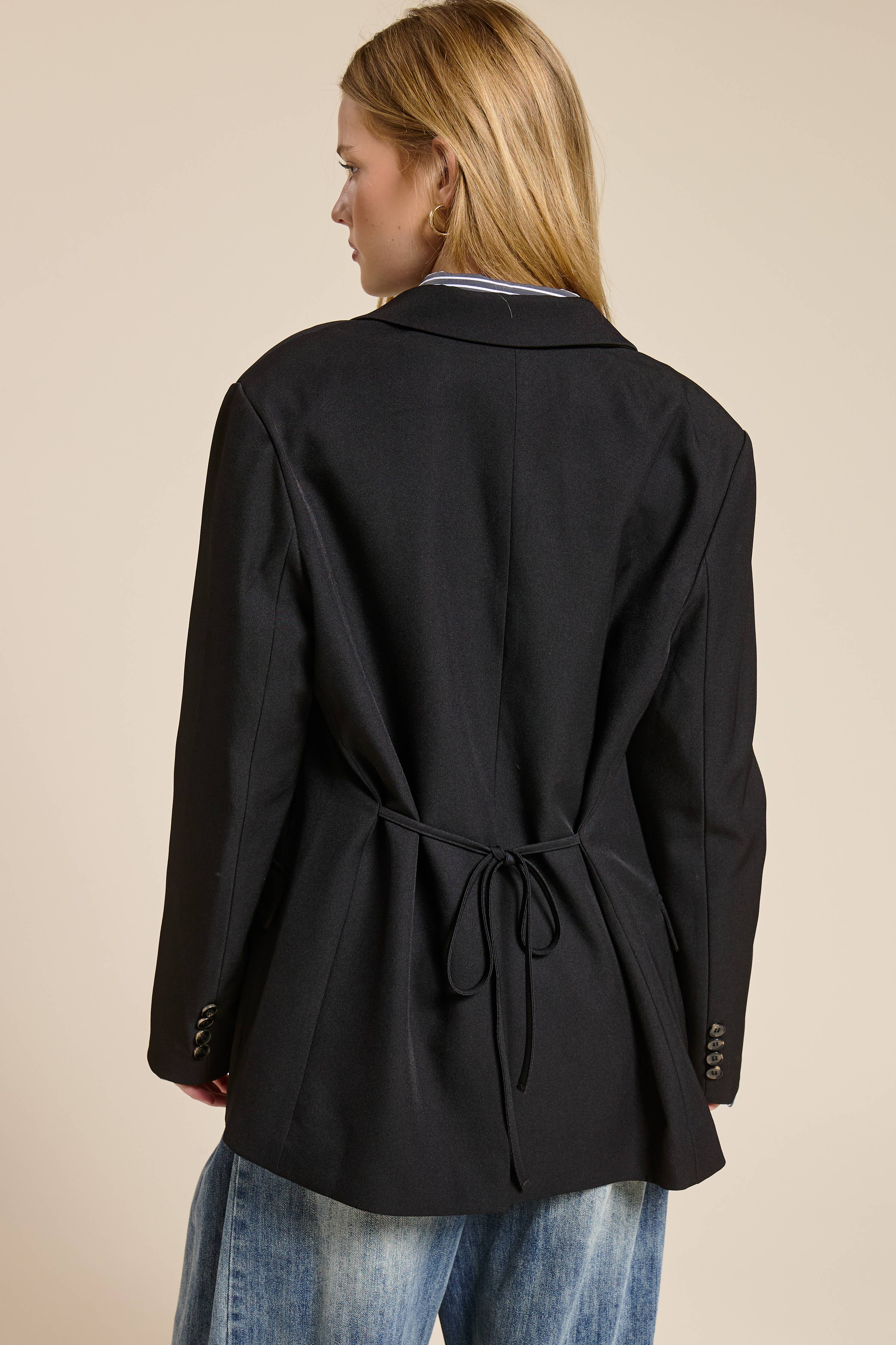 Adjustable Tie Back Blazer Jacket