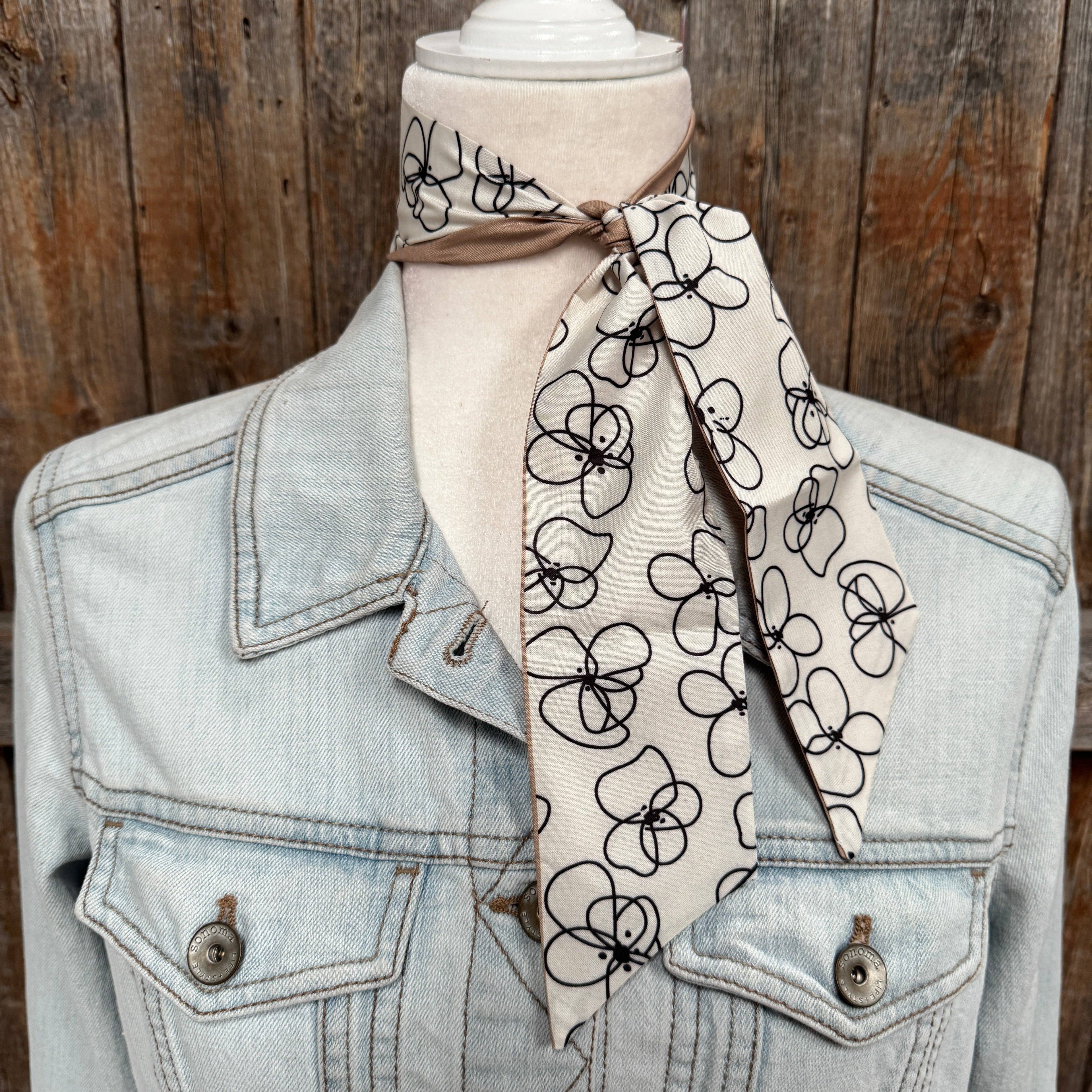 Cream Skinny Mini Wild Rag Scarf