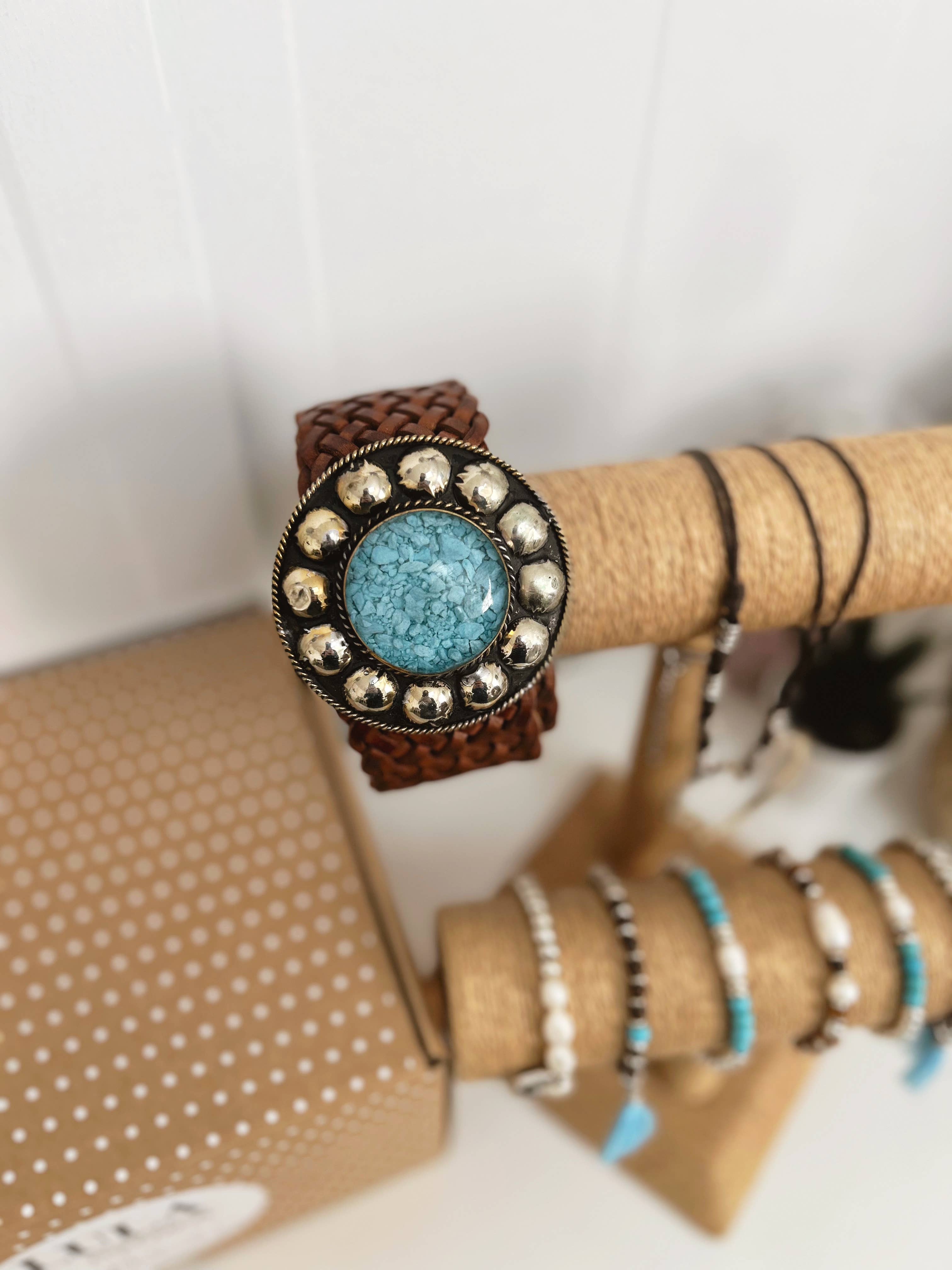 Saturn Brown Leather Belt