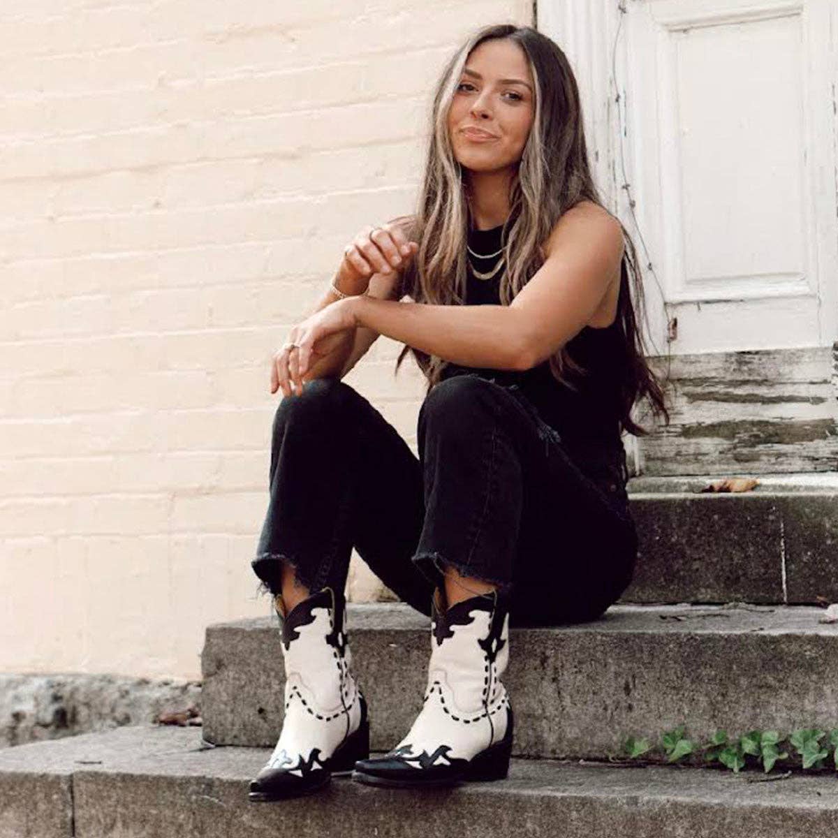 Cookies and Cream-Genuine Leather Boots