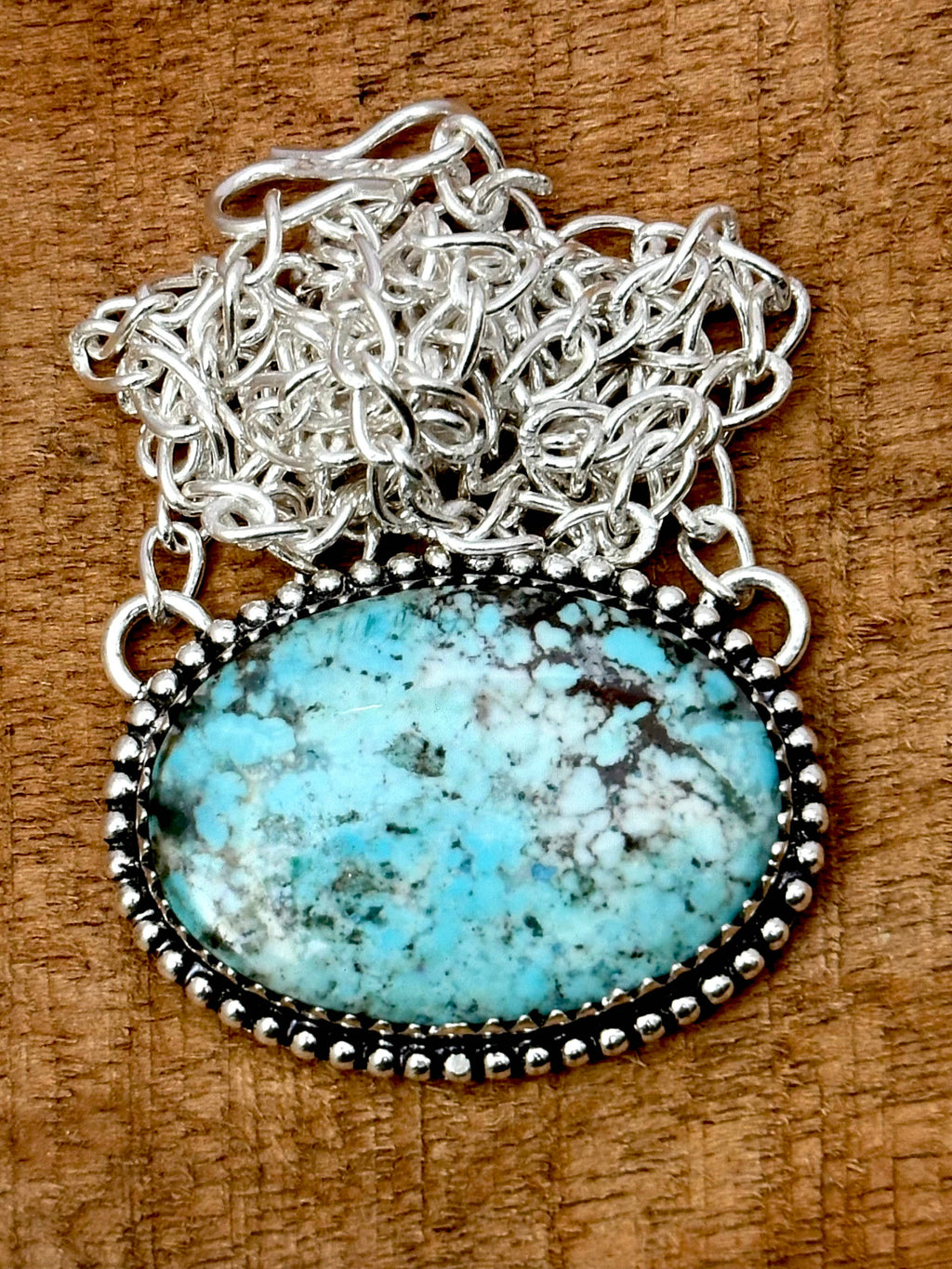 925 Sterling Silver and Genuine Turquoise Necklace