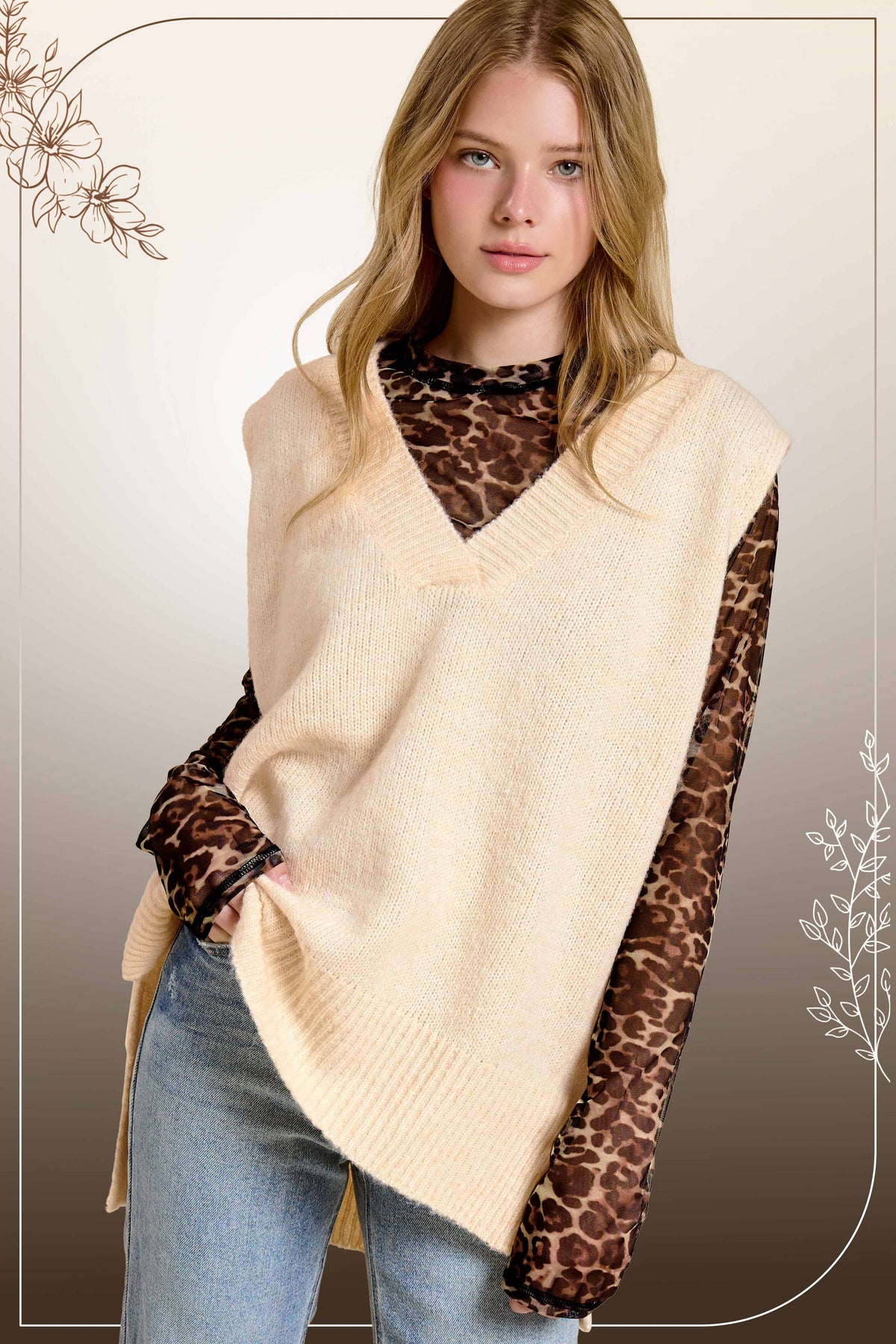 Oversized Soft Sweater Vest