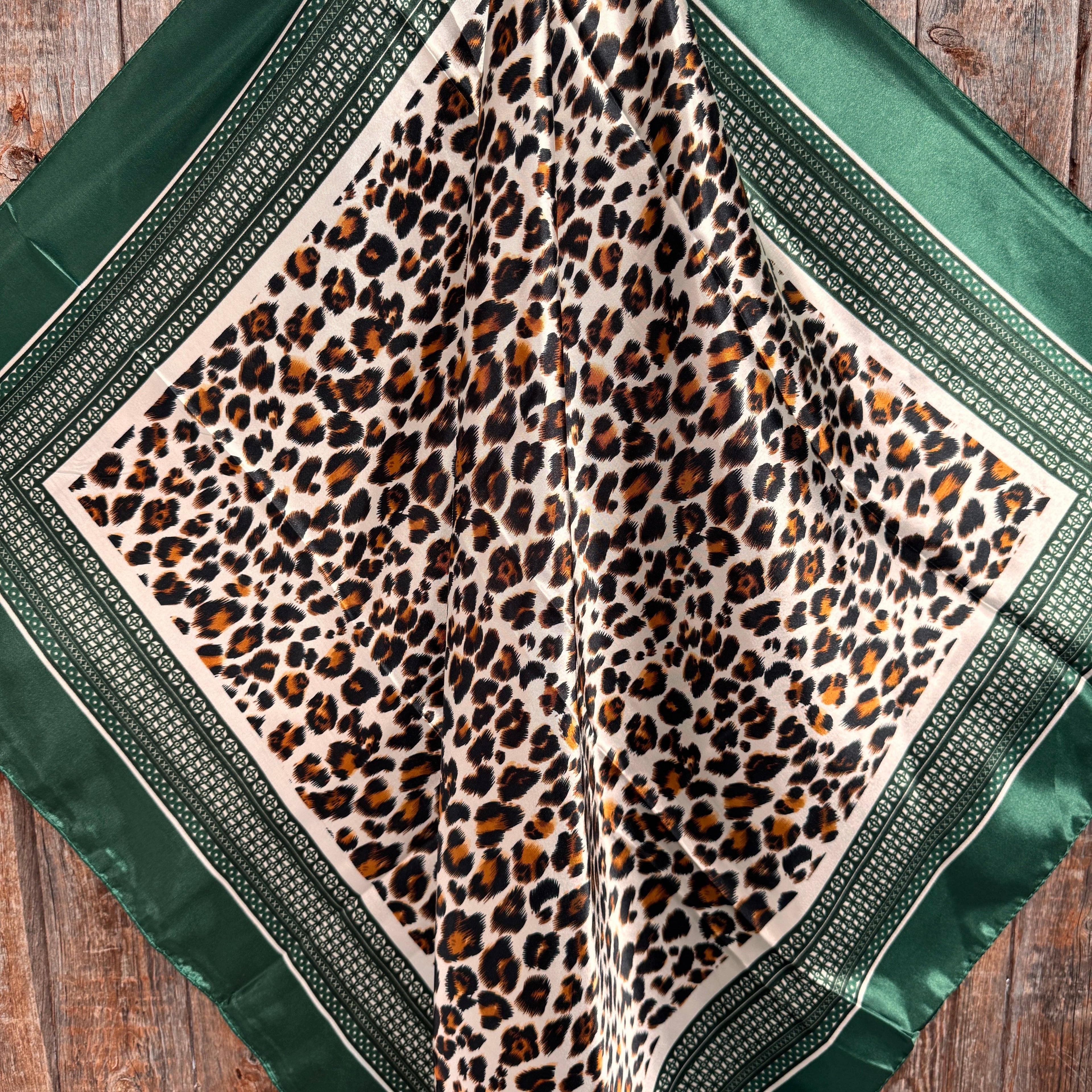 Green Animal Print Wild Rag / Scarf