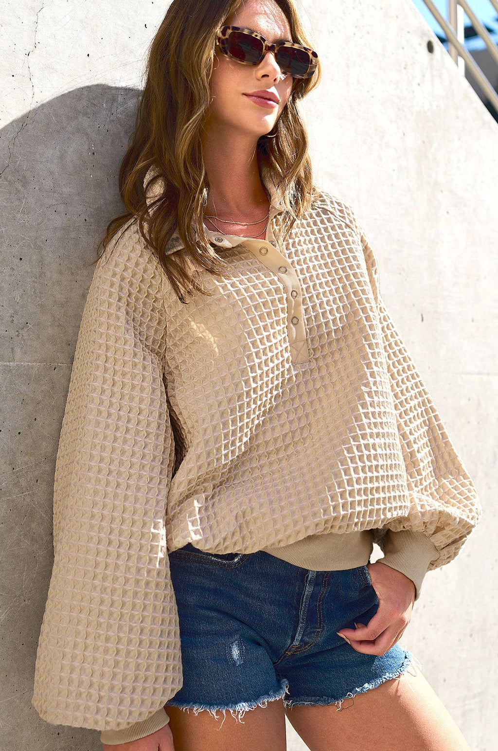 Honeycomb Banded Henley