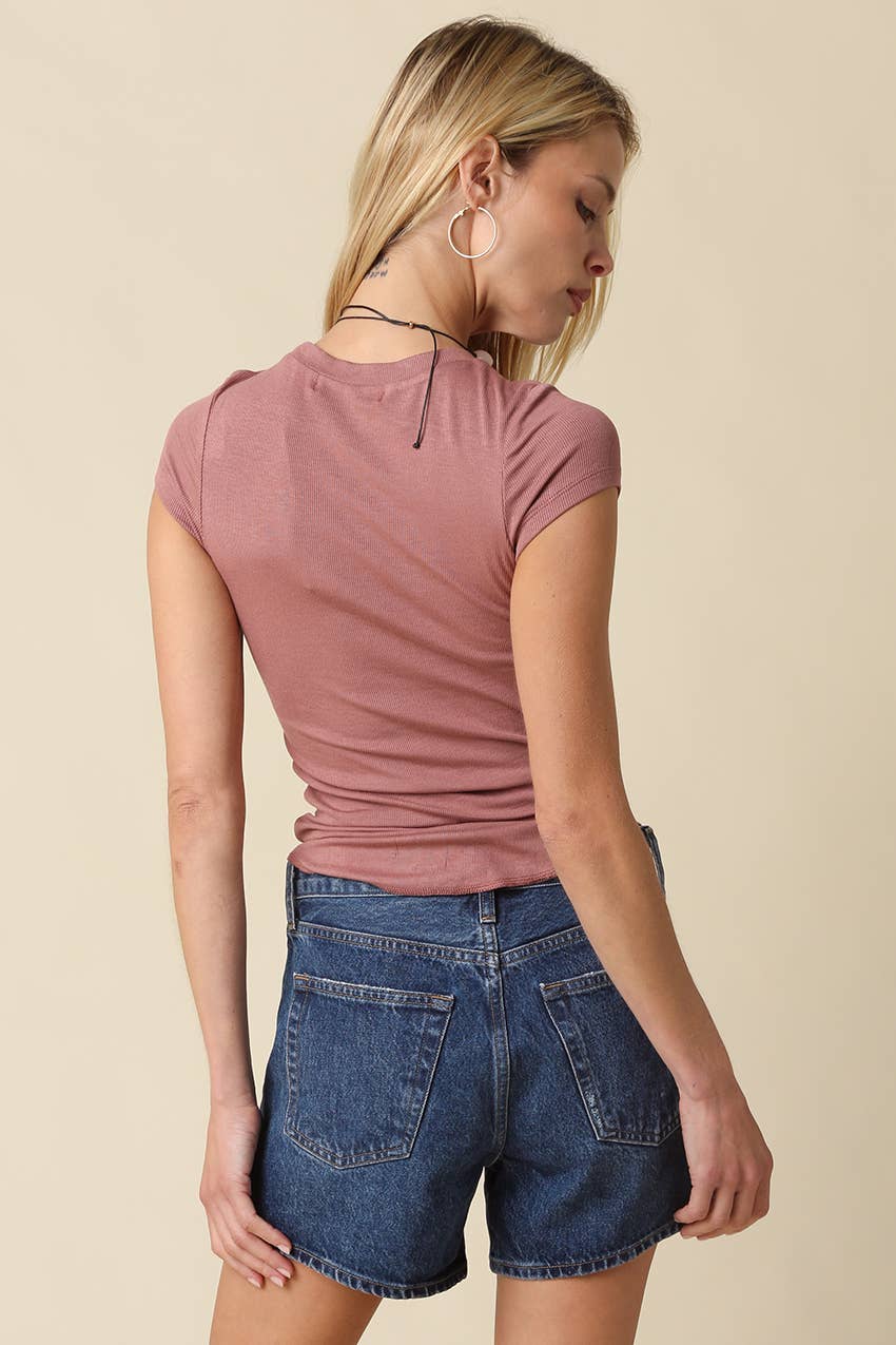 Serena Ribbed Cap Sleeve Top