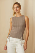 Estefania Linen Ribbed Tank
