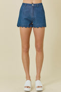 Jessica scalloped edge denim short