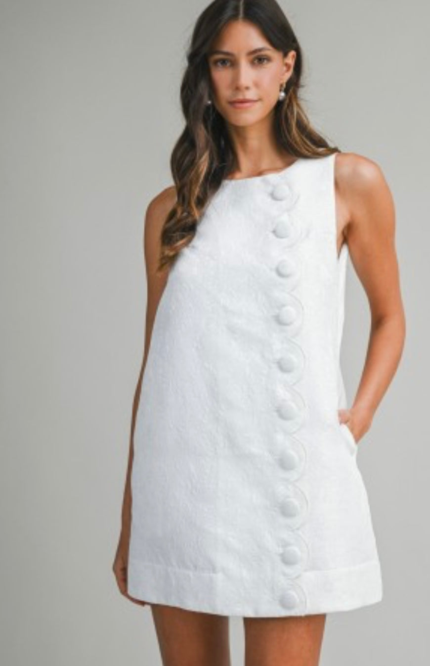 Gema Jacquard Button Dress