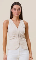 Sleeveless Shirred Top