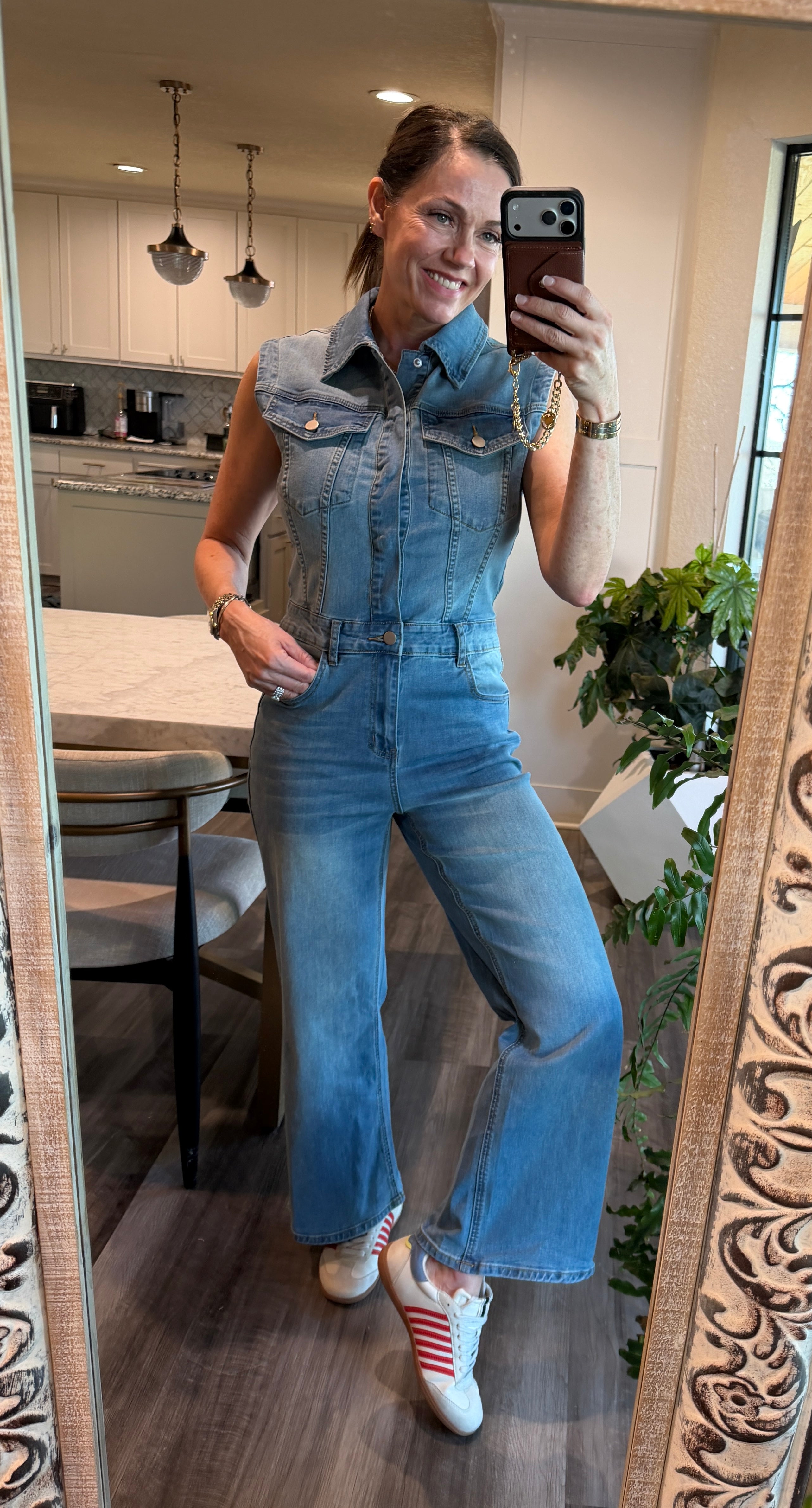 Sleeveless Denim Jumpsuit