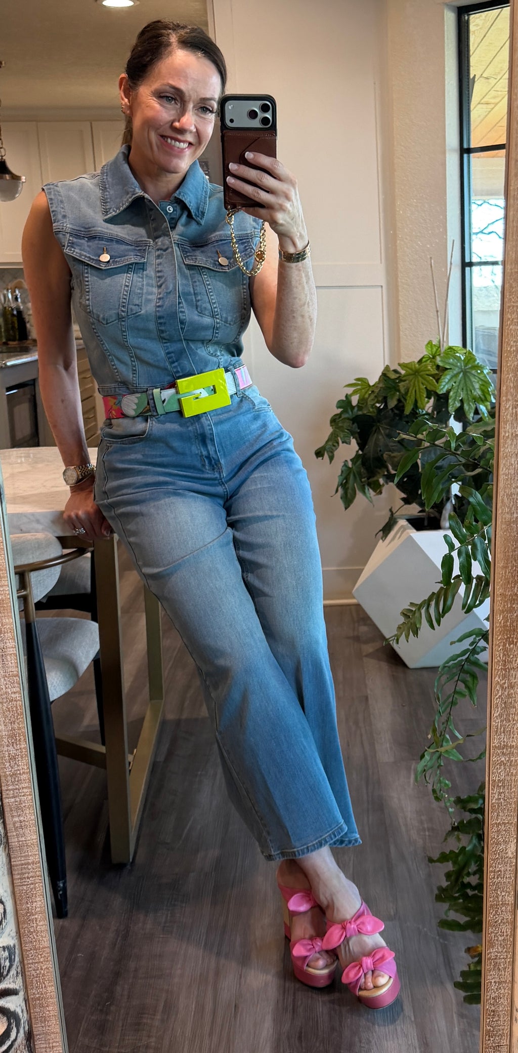 Sleeveless Denim Jumpsuit