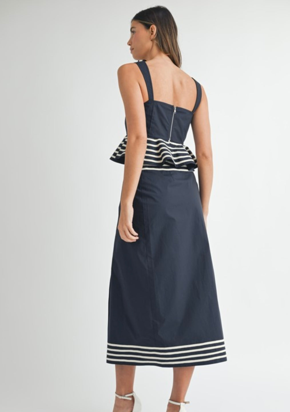 Cord Detail Peplum Set