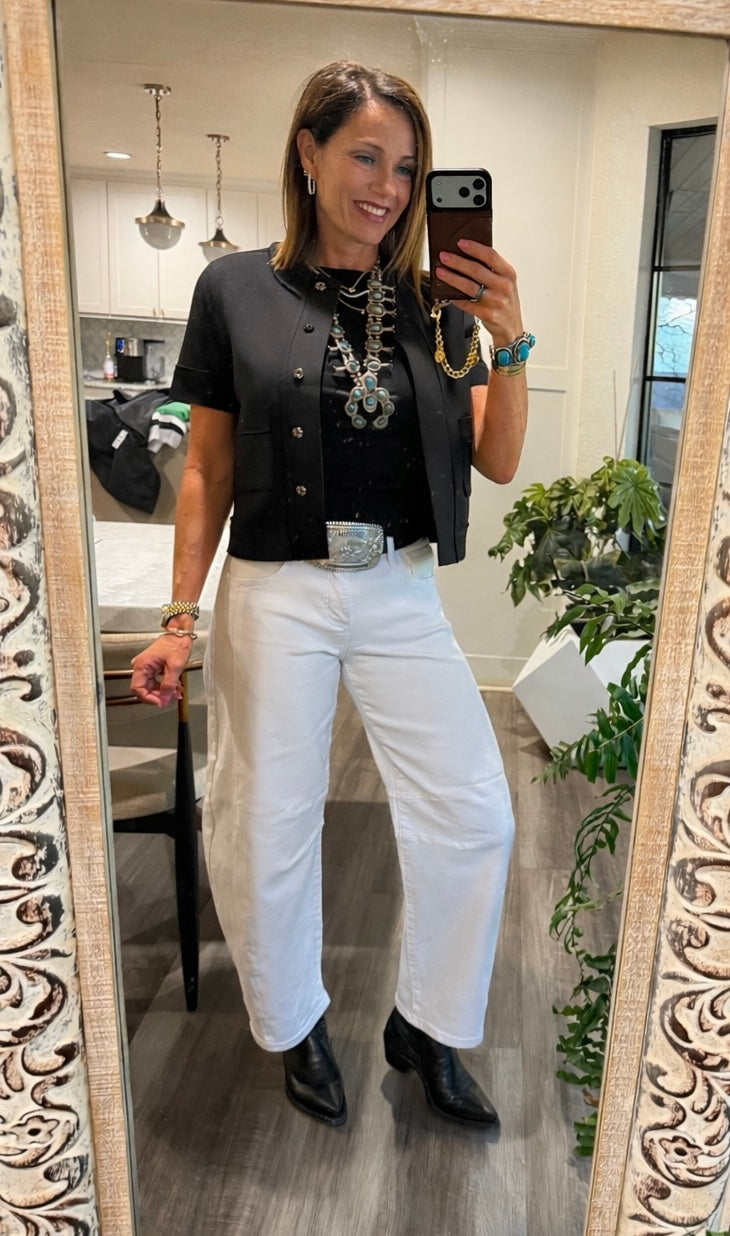 Tummy Control Barrel Jeans