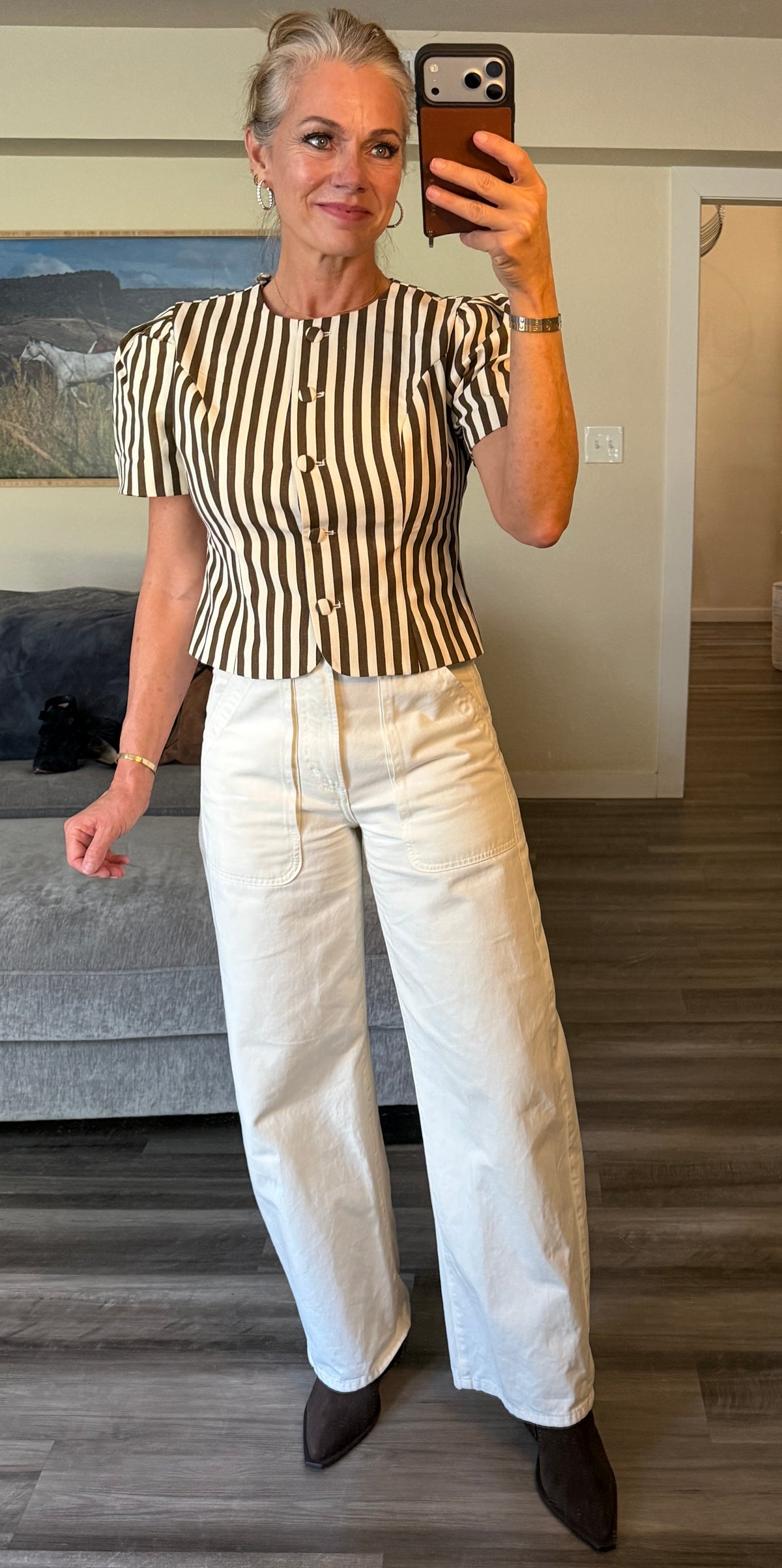 Selina Stripe Puff Sleeve Top