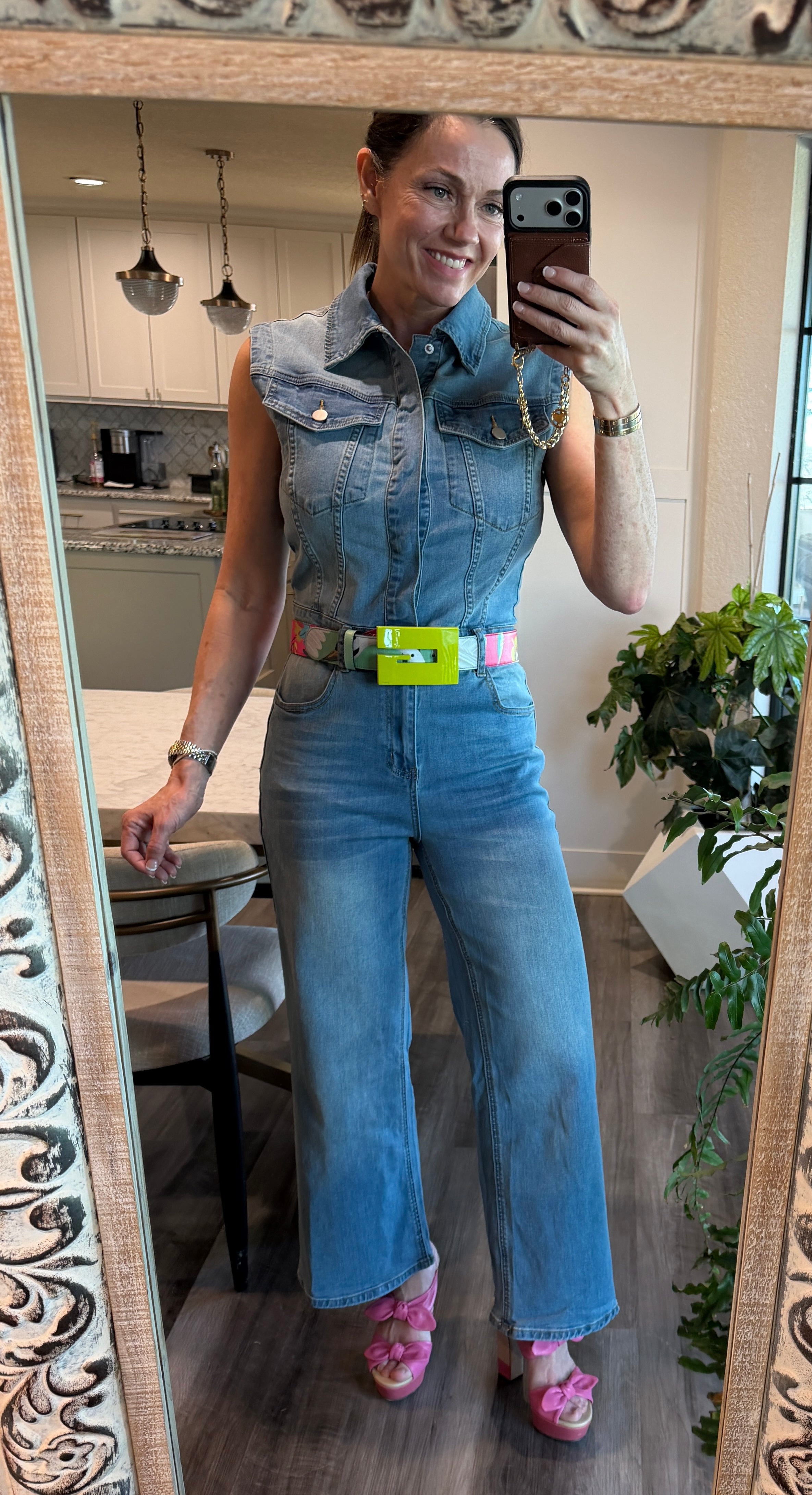 Sleeveless Denim Jumpsuit