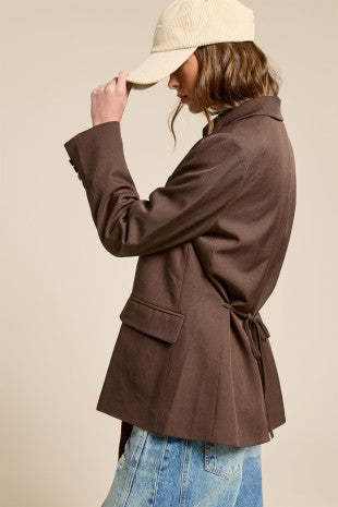 Brown Tie Back Blazer