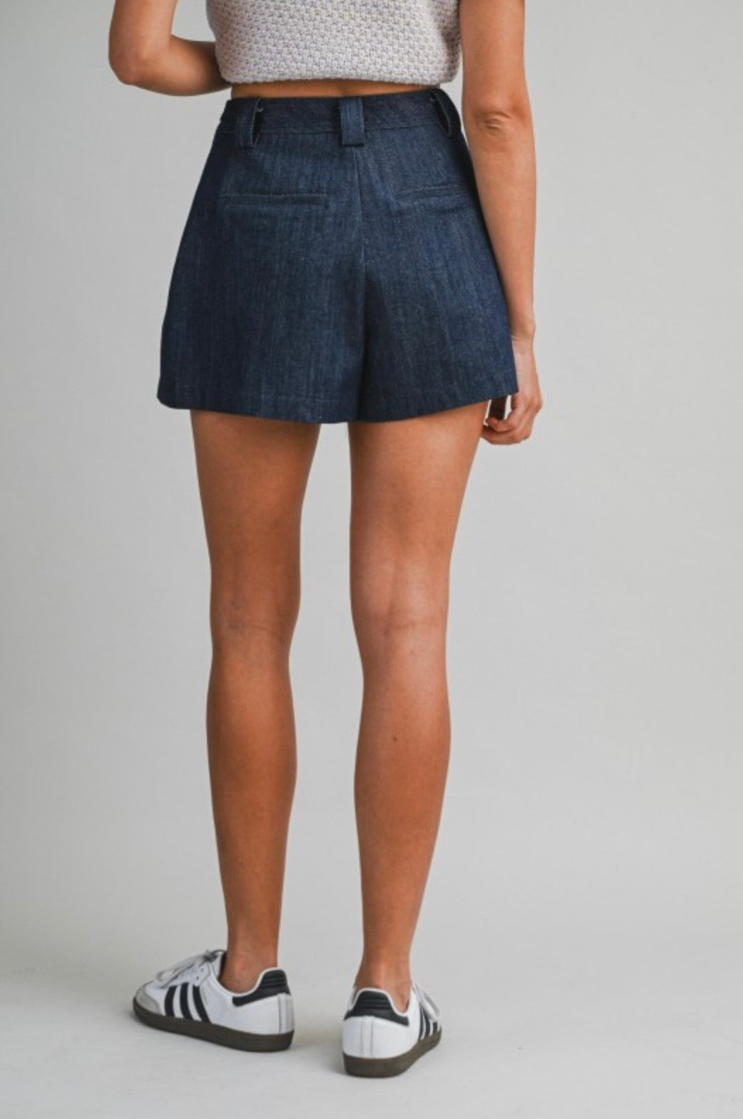 Pleated Denim Skort