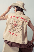 Chasing Sunset Embroidered Denim Vest