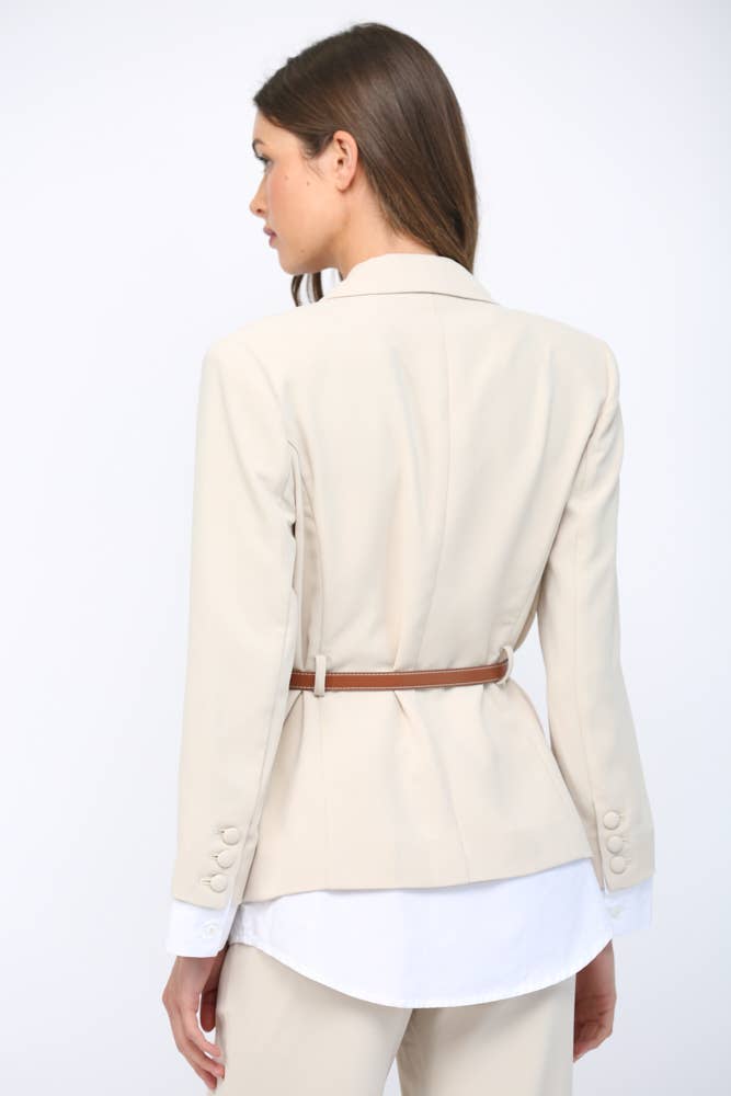 LAYERED MIXED MEDIA BLAZER