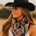 Navy and Burgundy Flowers and Paisley Wild Rag - Western Scarf