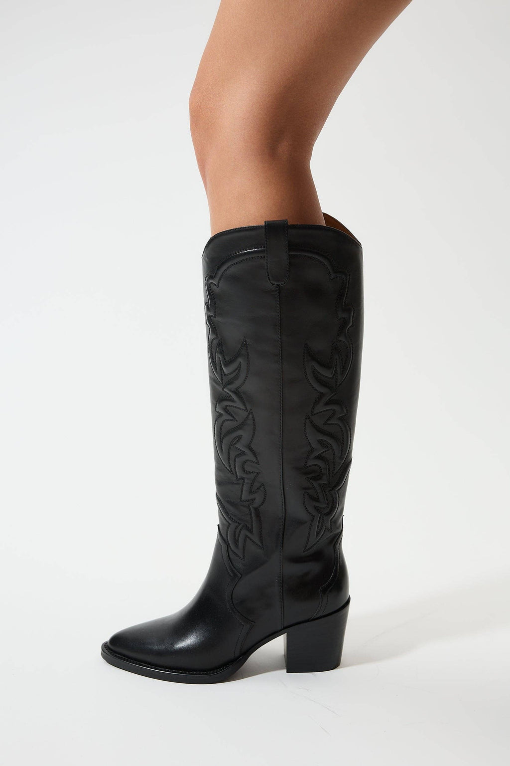 Genuine Calf Leather Western Chic Boots