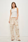 JUSTINA FLORAL DENIM PANTS