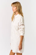 Floral Eyelet Button Down Shirt Dress