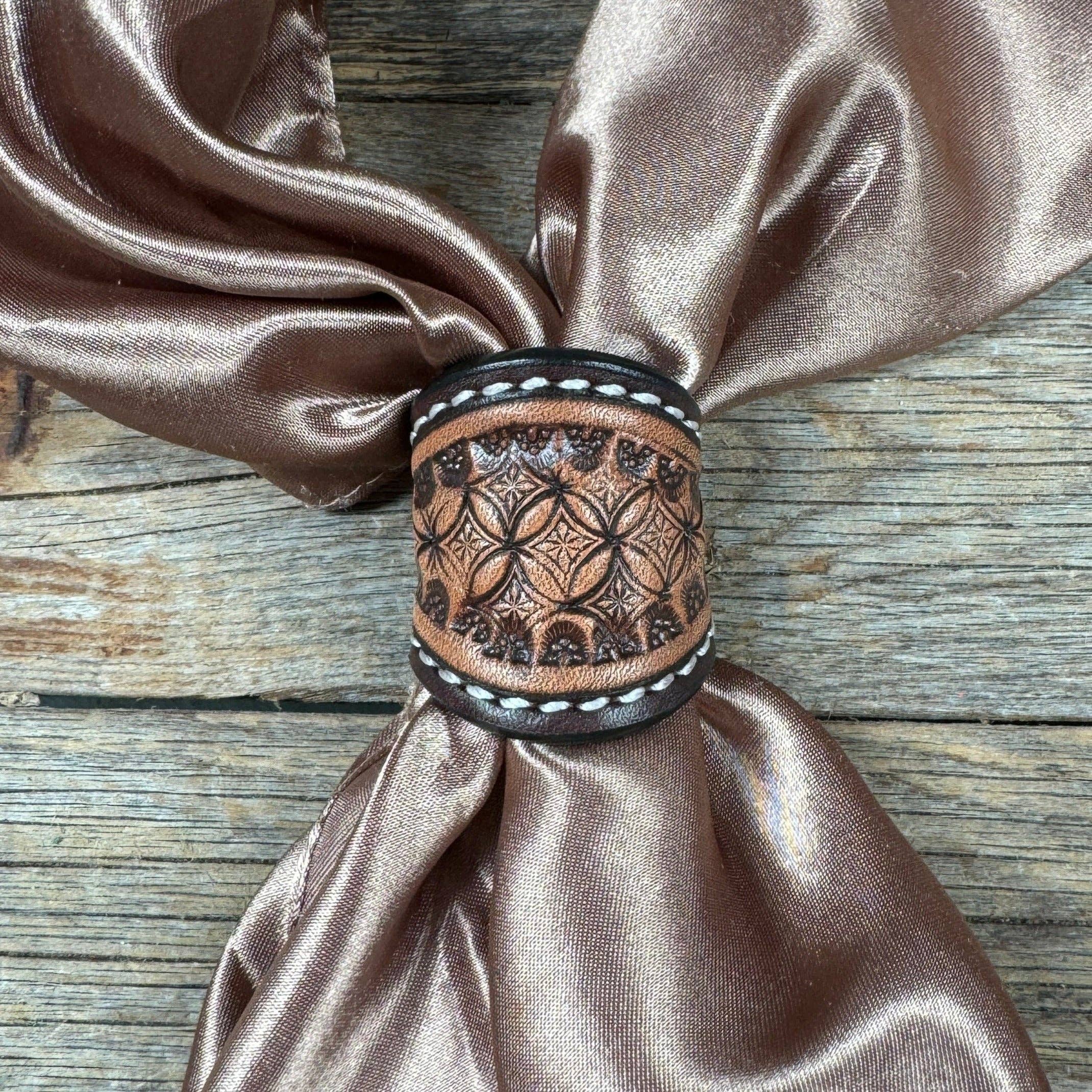 Tooled Leather Wild Rag Slides - Assorted
