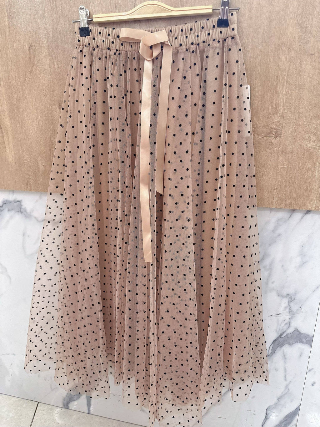 Polka-dot tulle skirt