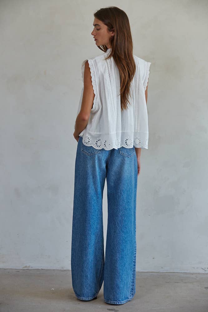 Eyelet Sleeveless Top