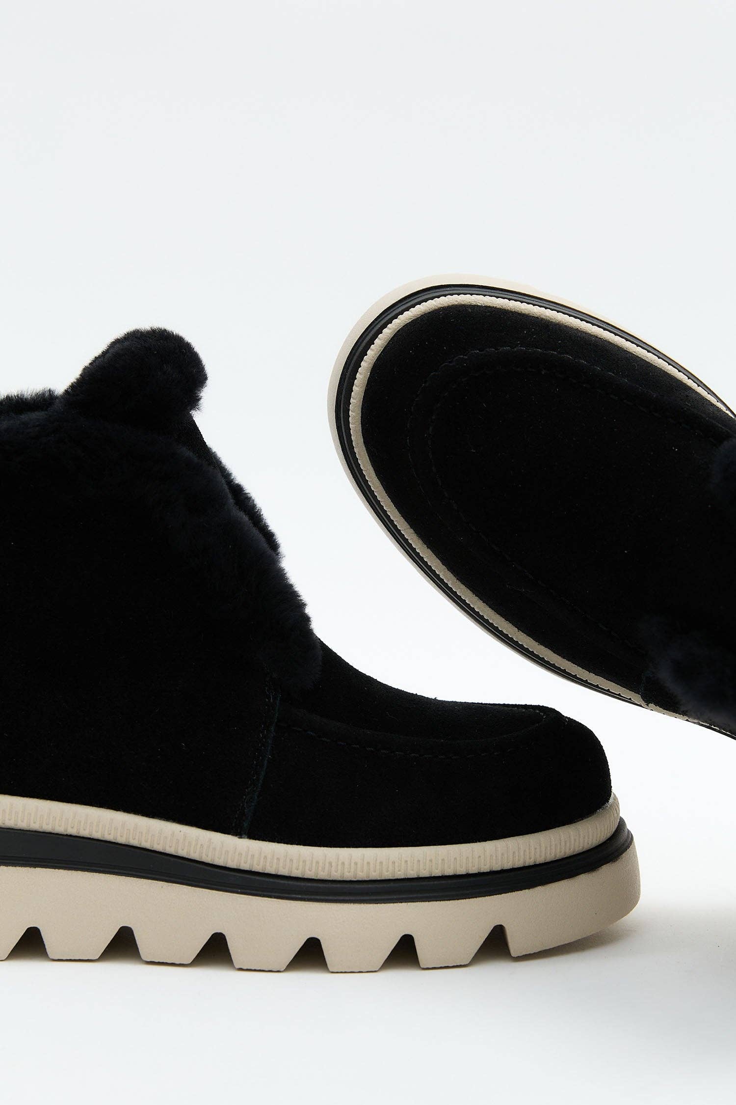 Suede Glavine Black fur lined booties