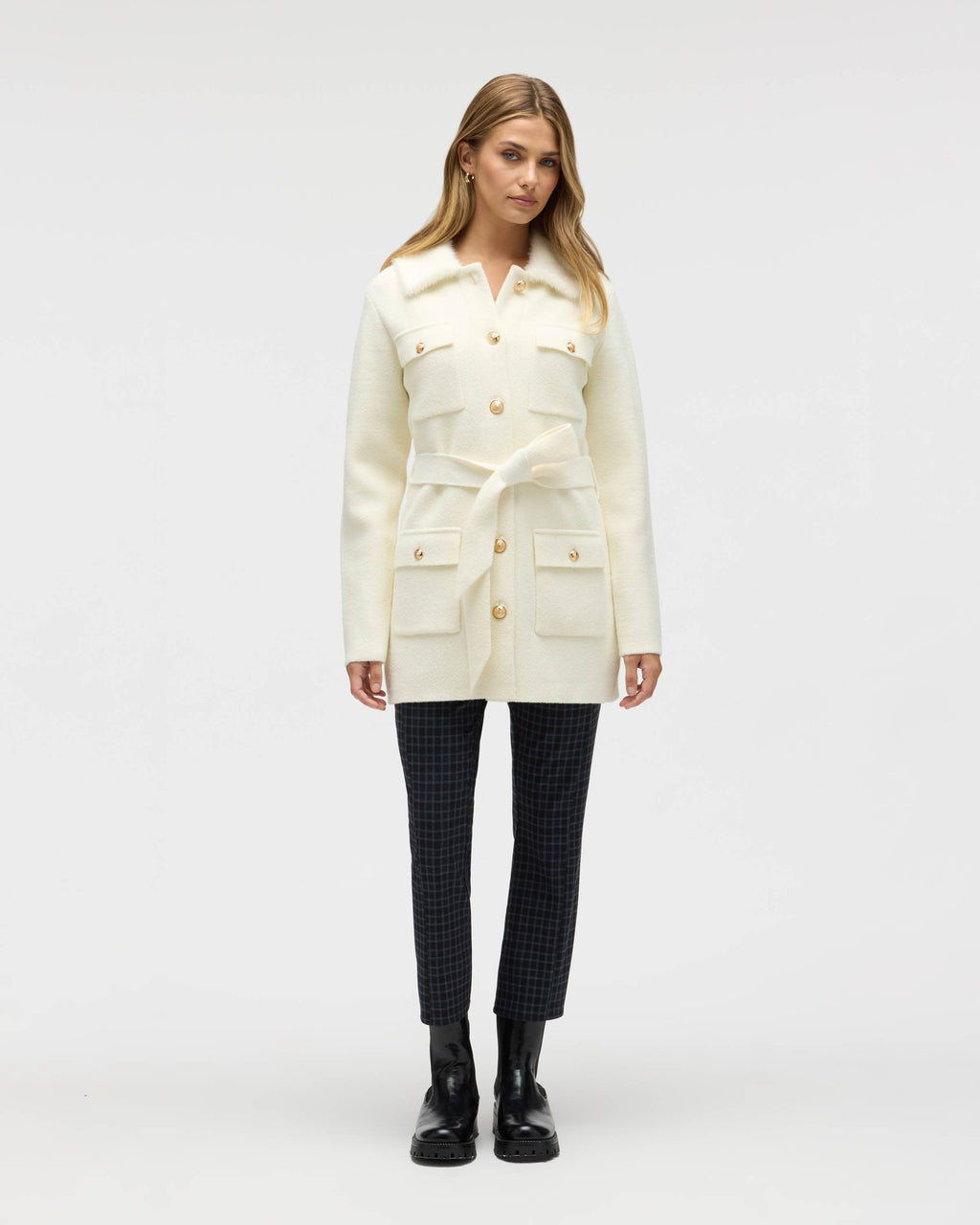 MINK EYELASH BELTED COATIGAN JACKET
