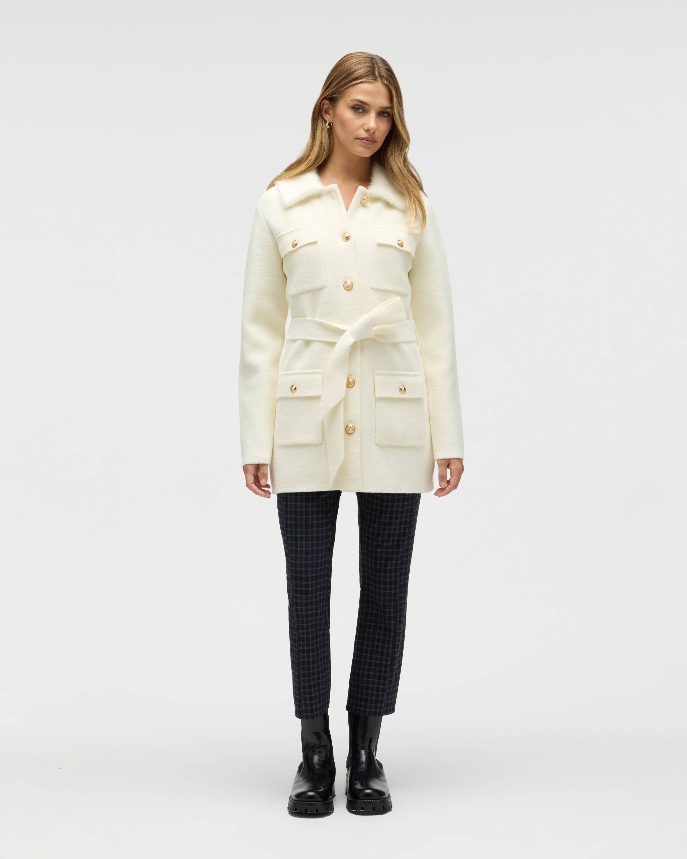 MINK EYELASH BELTED COATIGAN JACKET