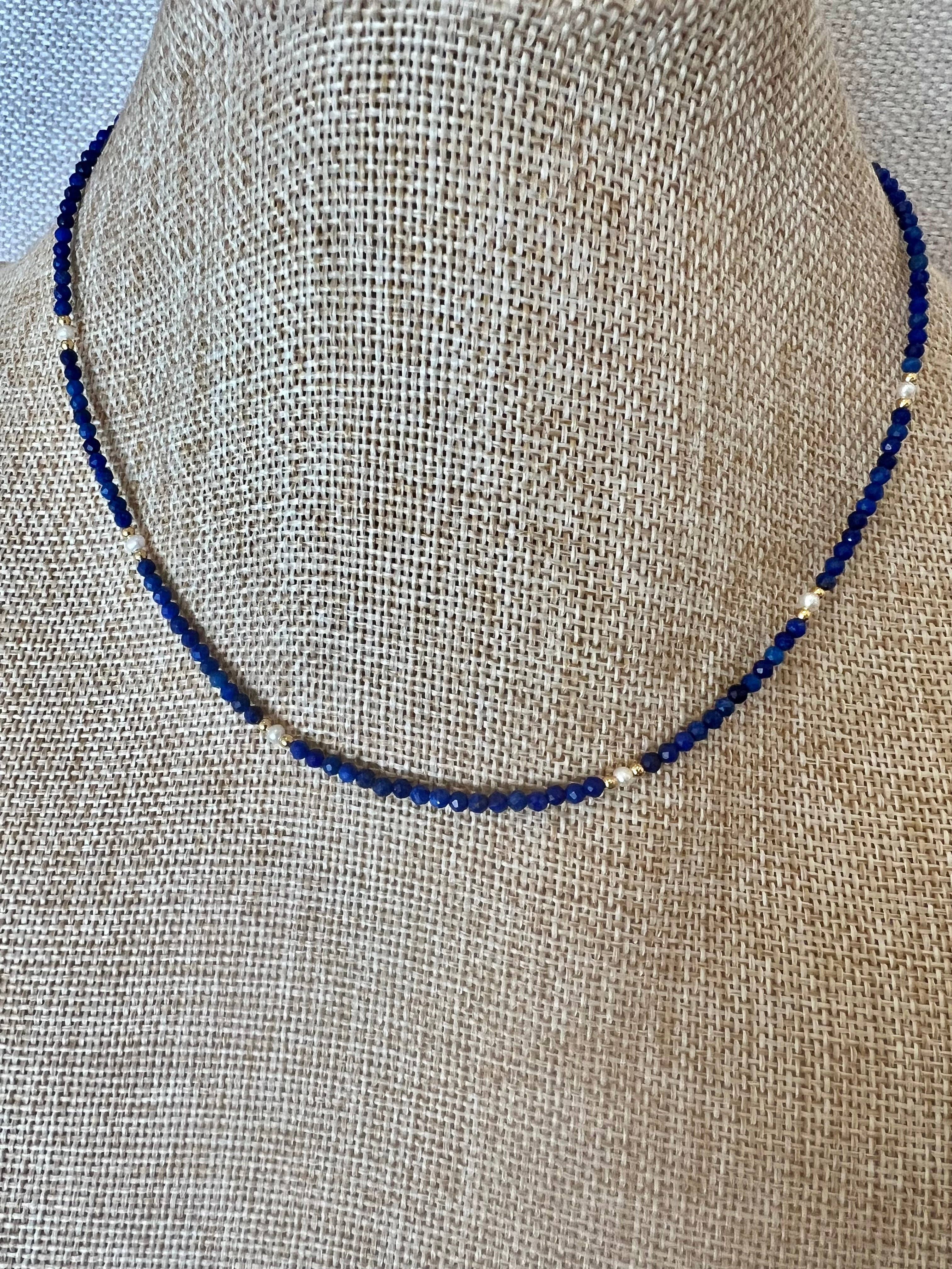 Baby Lapis Bead Necklace