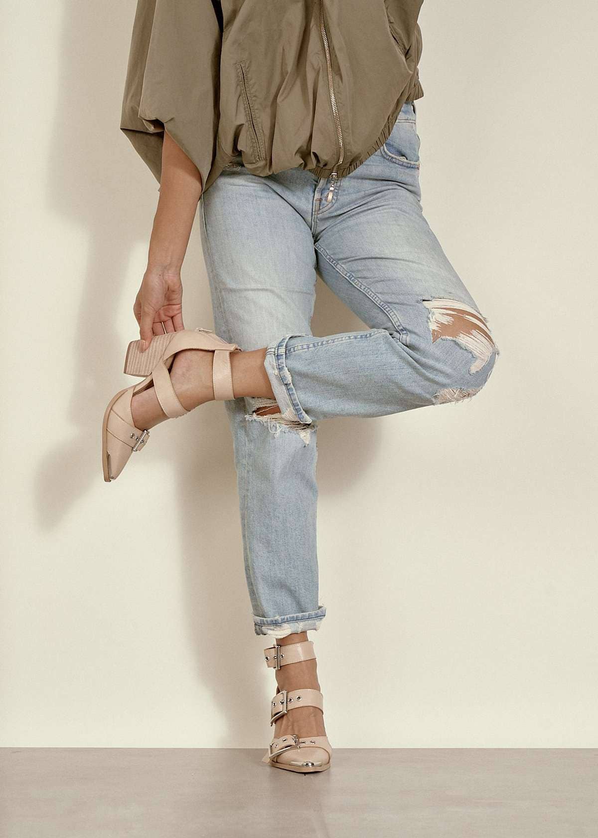 Edgy and Classy Buckle Heels