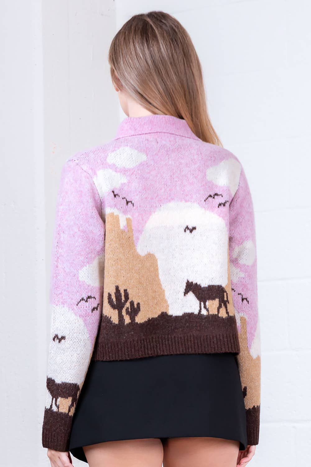 Knit horse cardigan