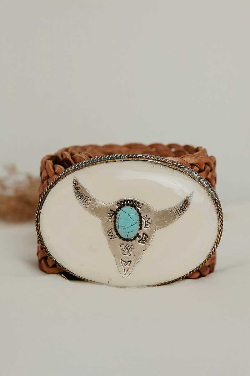WIDE BUFFALO LEATHER BELT - IN BLACK OR BROWN