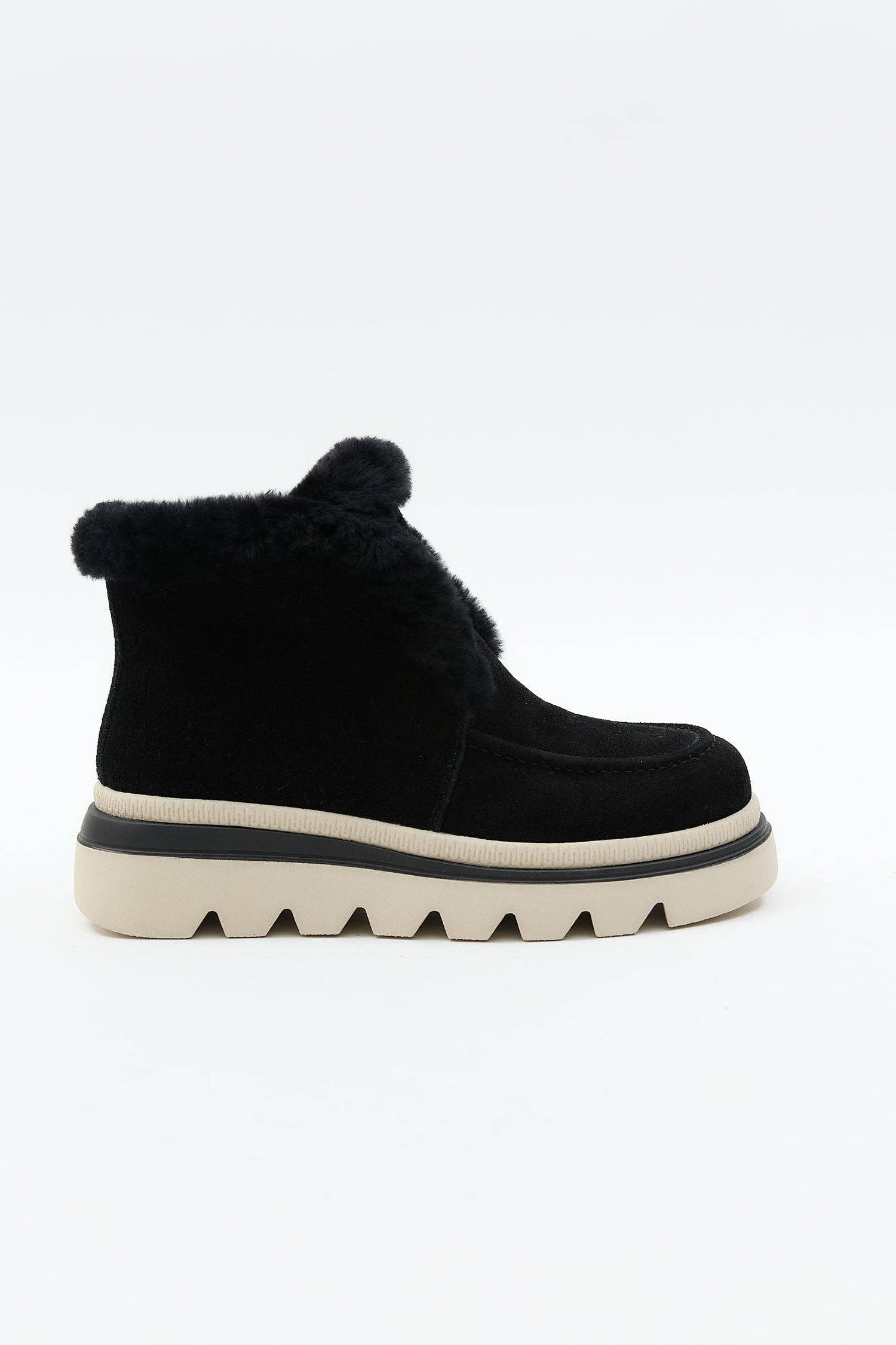 Suede Glavine Black fur lined booties